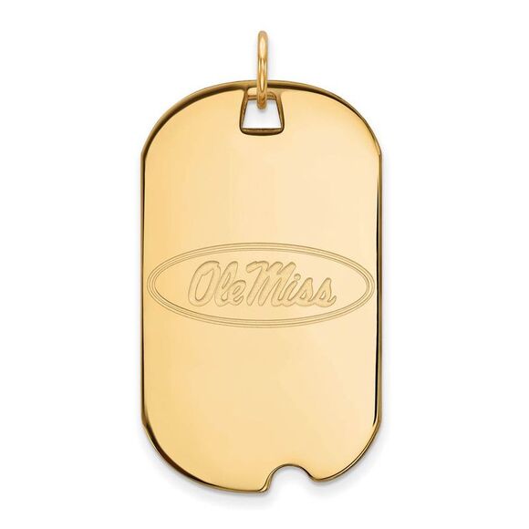 10k Yellow Gold U. of Mississippi Large Dog Tag Pendant
